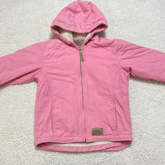 C.E Schmidt Workwear Other - C.E Schmidt Workwear Pink Chore Coat Hooded Canvas Outdoor Youth M 10-12